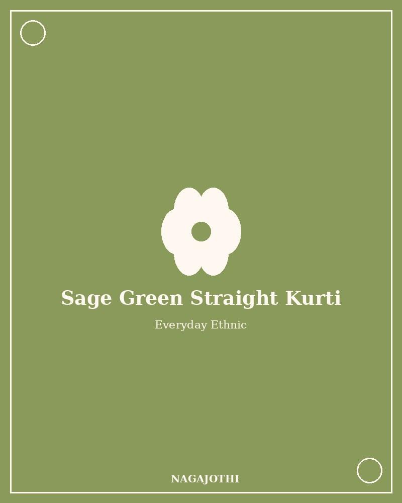 Sage Green Straight-Fit Kurti