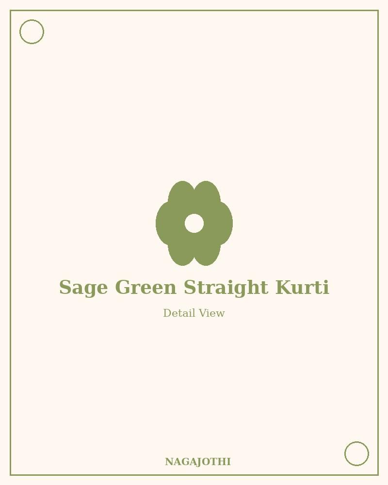 Sage Green Straight-Fit Kurti